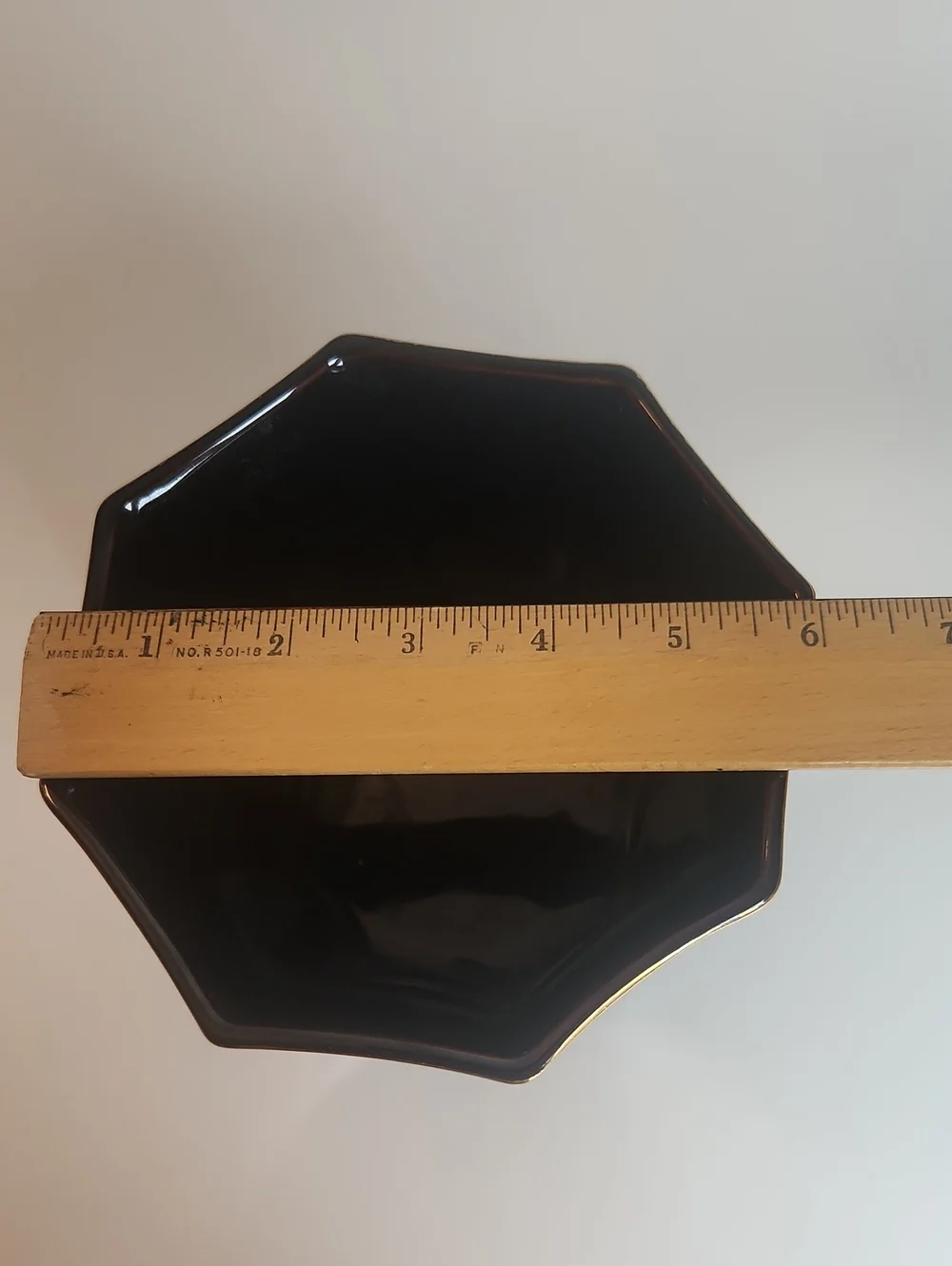 Vintage 80s Black Hexagon Calla Lily Vase
